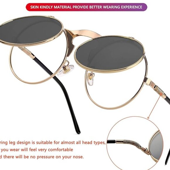 ROUND FLIP UP WOMAN'S SUNGLASSES - Picture 9 of 10